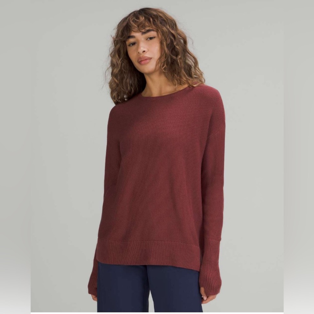 Lululemon Athletica Cashlu Crossover Back Sweater Smoky Red